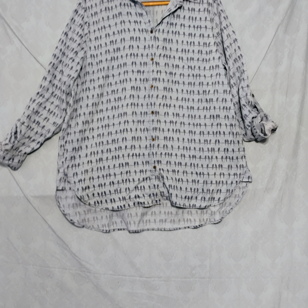 Jane and Delancey Monochrome Patterned Button Down Shirt